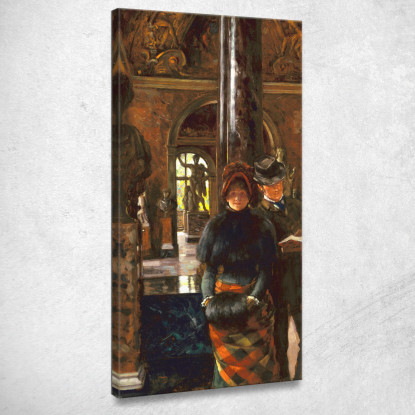 Visitatori Stranieri Al Louvre James Tissot jts154 quadro stampato su tela