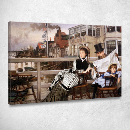 Aspettando Il Traghetto Alla Taverna Dei Falchi James Tissot jts155 quadro stampato su tela