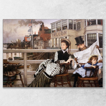 Aspettando Il Traghetto Alla Taverna Dei Falchi James Tissot jts155 quadro stampato su tela