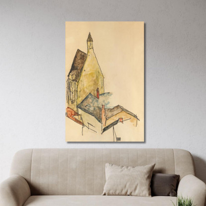 Chiesa Dell'Ospedale Di Mödling Egon Schiele esh172 quadro stampato su tela