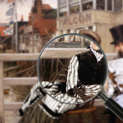 Aspettando Il Traghetto Alla Taverna Dei Falchi James Tissot jts155 quadro stampato su tela