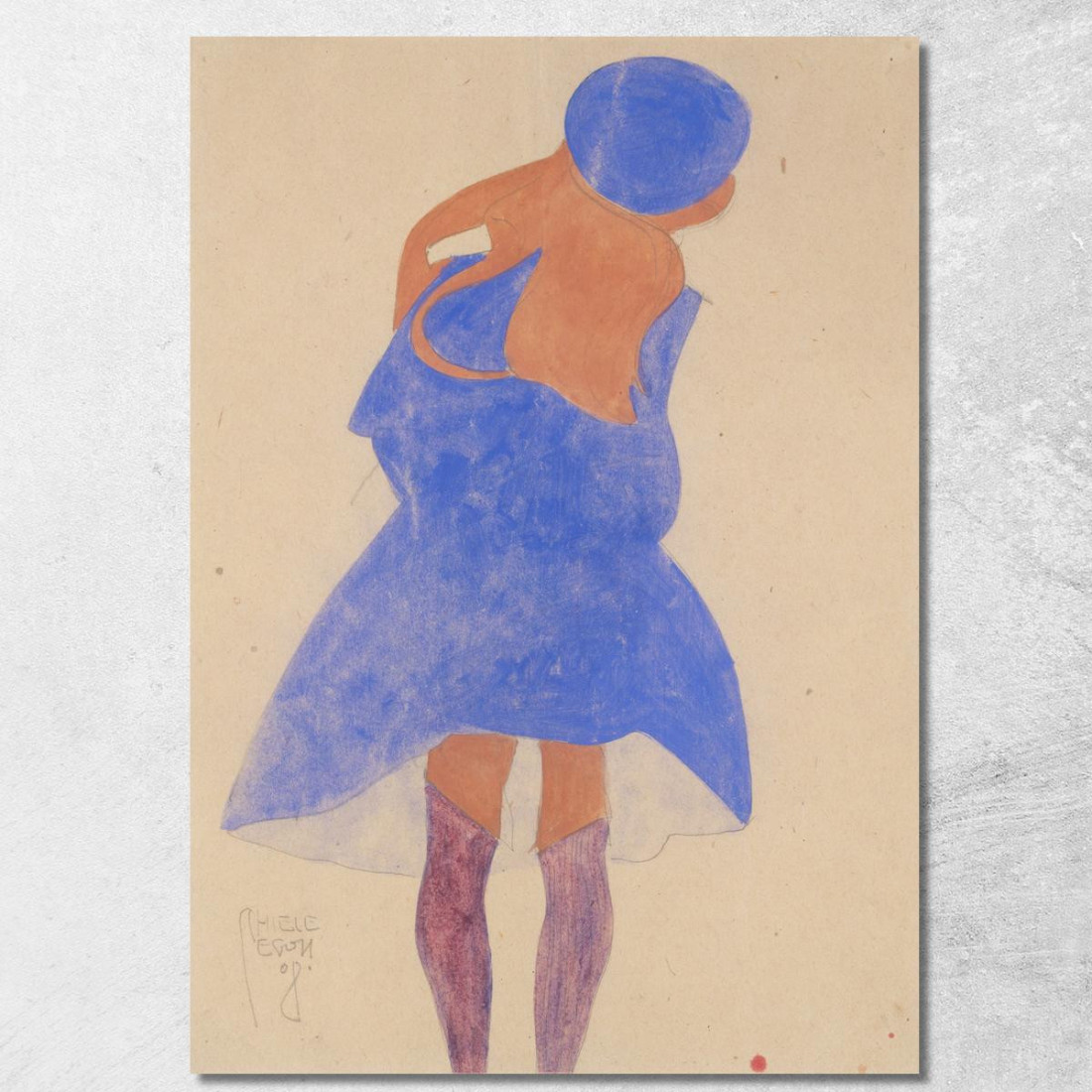 Ragazza In Piedi Vista Da Dietro Egon Schiele esh176 quadro stampato su tela