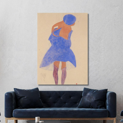 Ragazza In Piedi Vista Da Dietro Egon Schiele esh176 quadro stampato su tela