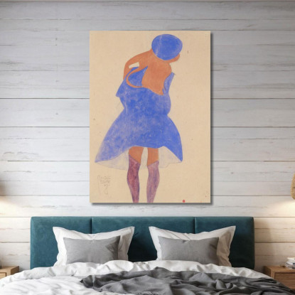 Ragazza In Piedi Vista Da Dietro Egon Schiele esh176 quadro stampato su tela