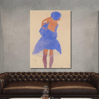 Ragazza In Piedi Vista Da Dietro Egon Schiele esh176 quadro stampato su tela