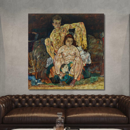 La Famiglia Egon Schiele esh192 quadro stampato su tela