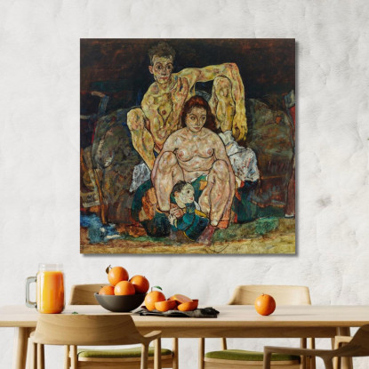 La Famiglia Egon Schiele esh192 quadro stampato su tela