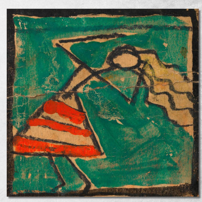 Ballerina Con Gonna Rosso-Bianca Egon Schiele esh200 quadro stampato su tela