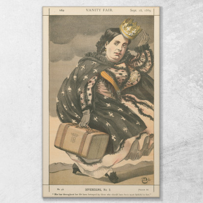 Vanity Fair Royalty Isabella Ii Regina Di Spagna Il 28 Settembre 1869 James Tissot jts166 quadro stampato su tela