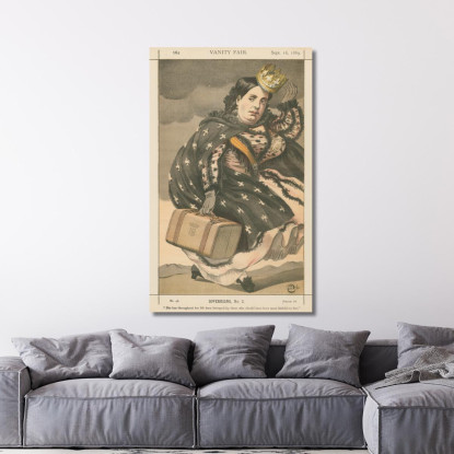 Vanity Fair Royalty Isabella Ii Regina Di Spagna Il 28 Settembre 1869 James Tissot jts166 quadro stampato su tela