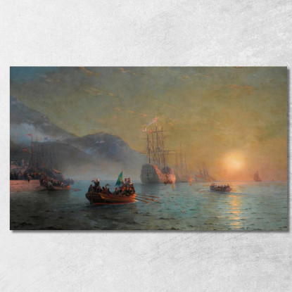 L'Addio Di Colombo Prima Di Partire Per Il Suo Viaggio Da Palos In Spagna Ivan Konstantinovich Aivazovsky ika4 quadro stampato