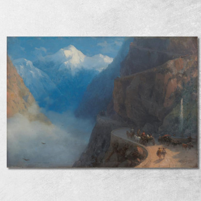 Da Mleta A Gudauri Ivan Konstantinovich Aivazovsky ika8 quadro stampato su tela
