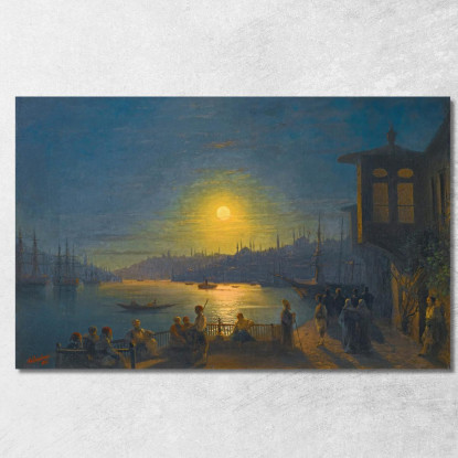 Luna Che Sorge Sul Corno D'Oro Ivan Konstantinovich Aivazovsky ika16 quadro stampato su tela