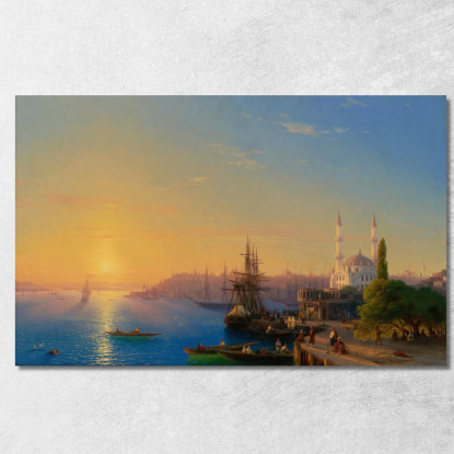 Veduta Di Costantinopoli E Del Bosforo Ivan Konstantinovich Aivazovsky ika52 quadro stampato su tela