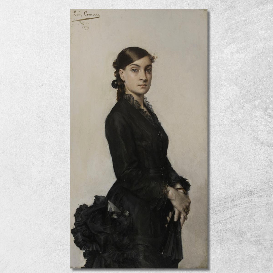 Ritratto Di Jacqueline Comerre-Paton In Abito Nero Léon François Comerre lfc22 quadro stampato su tela