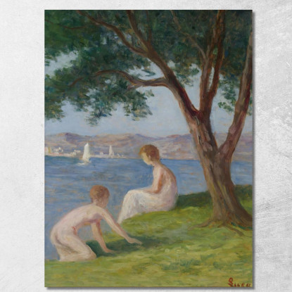 Bagnanti A St. Tropez Maximilien Luce mlc4 quadro stampato su tela