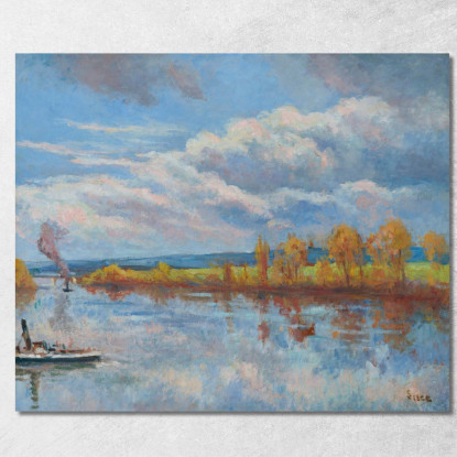 Rive Della Senna A Guernes Maximilien Luce mlc11 quadro stampato su tela