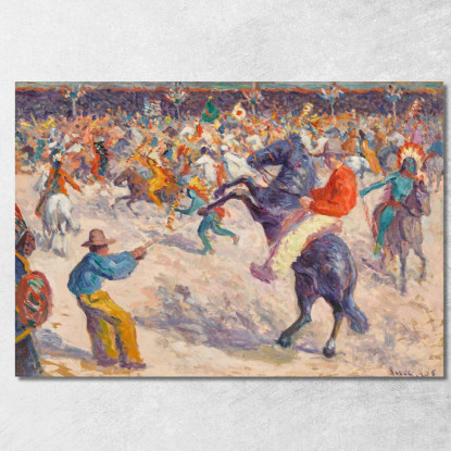 Buffalo Bill Il Lazo Maximilien Luce mlc13 quadro stampato su tela