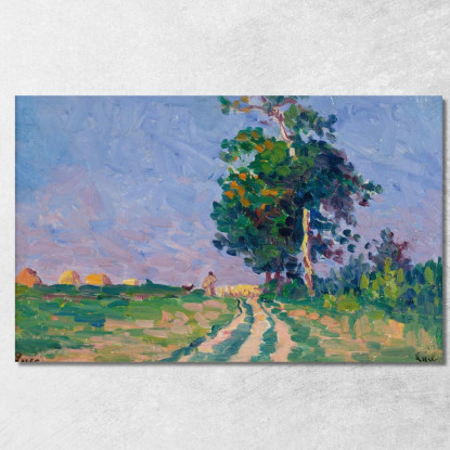 Pastore E Il Suo Gregge Sul Sentiero Nei Dintorni Di Moulineaux Maximilien Luce mlc22 quadro stampato su tela
