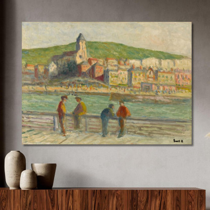 Le Tréport Sul Molo Maximilien Luce mlc53 quadro stampato su tela