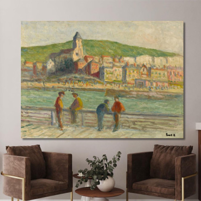 Le Tréport Sul Molo Maximilien Luce mlc53 quadro stampato su tela