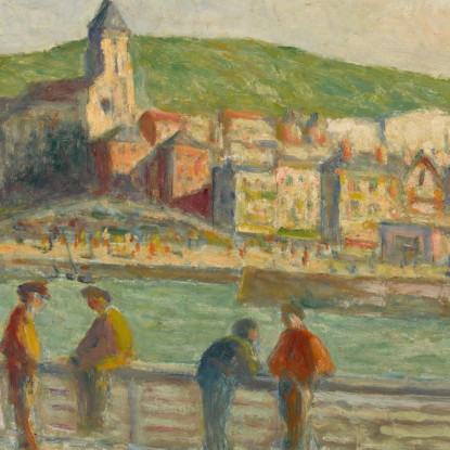 Le Tréport Sul Molo Maximilien Luce mlc53 quadro stampato su tela