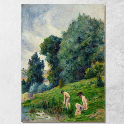 Moulineaux I Bagnanti Maximilien Luce mlc71 quadro stampato su tela
