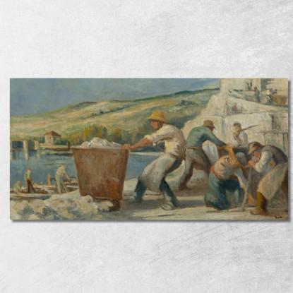Méricourt Le Cave Paesaggio A Méricourt Maximilien Luce mlc72 quadro stampato su tela
