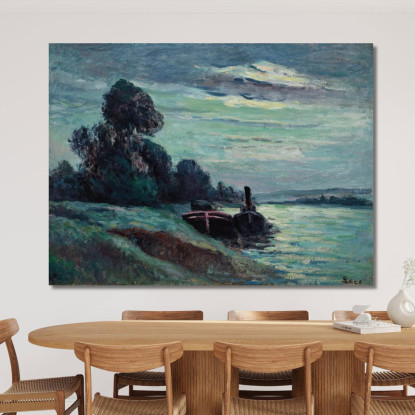 Chiatte Sulla Senna Maximilien Luce mlc95 quadro stampato su tela