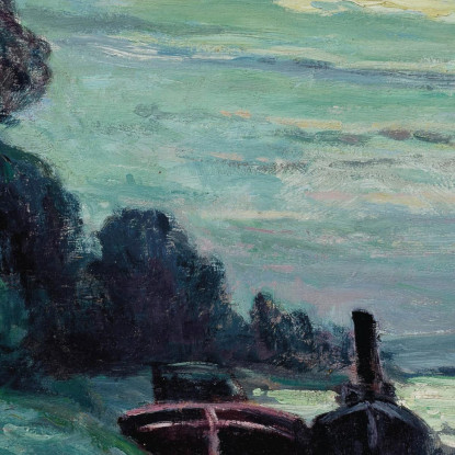 Chiatte Sulla Senna Maximilien Luce mlc95 quadro stampato su tela
