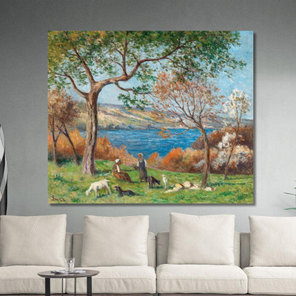 Rolleboise Maximilien Luce mlc101 quadro stampato su tela