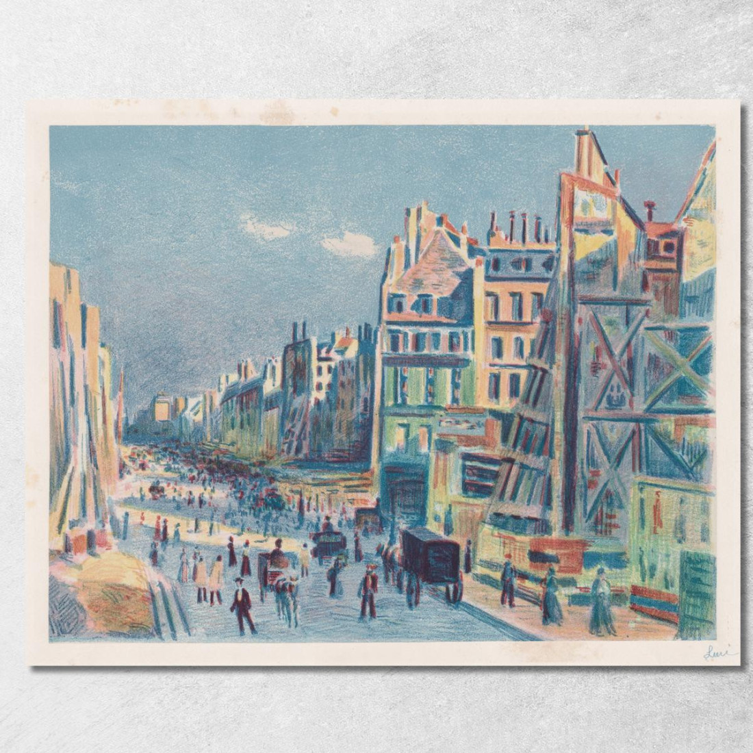 Rue Réaumur Maximilien Luce mlc103 quadro stampato su tela