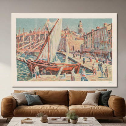 Saint-Tropez 2 Maximilien Luce mlc104 quadro stampato su tela