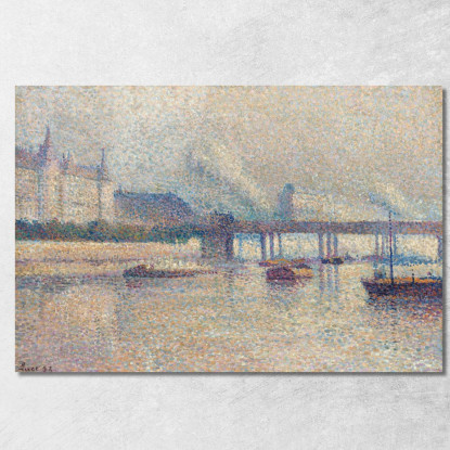 Le Rive Della Senna A Parigi Maximilien Luce mlc108 quadro stampato su tela