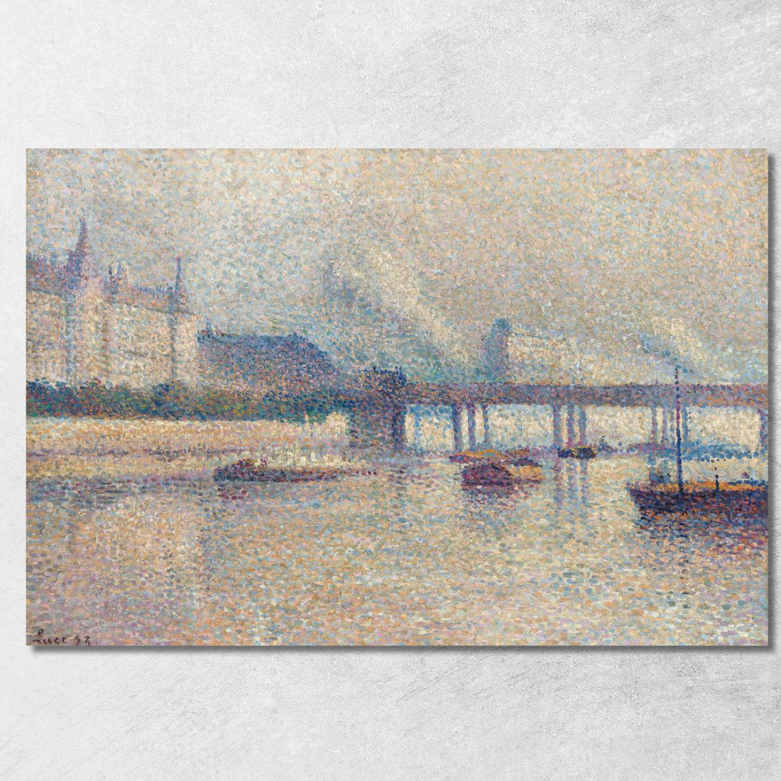 Le Rive Della Senna A Parigi Maximilien Luce mlc108 quadro stampato su tela