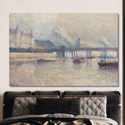 Le Rive Della Senna A Parigi Maximilien Luce mlc108 quadro stampato su tela