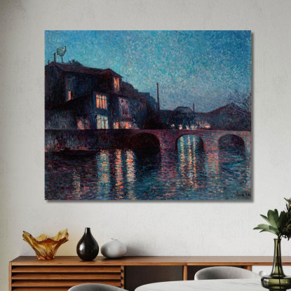 Il Fiume Sambre A Charleroi Maximilien Luce mlc110 quadro stampato su tela