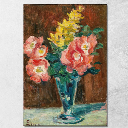 Vaso Con Fiori Maximilien Luce mlc114 quadro stampato su tela