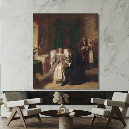 Il Malato Immaginario William Powell Frith wpf11 quadro stampato su tela