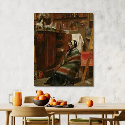 Modella In Uno Studio Disordinato William Powell Frith wpf13 quadro stampato su tela