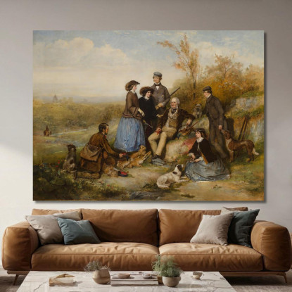 La Battuta Di Caccia William Powell Frith wpf23 quadro stampato su tela