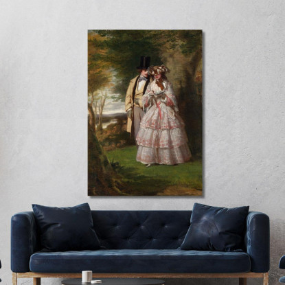 Le Due Figure Centrali Nel Giorno Del Derby William Powell Frith wpf26 quadro stampato su tela