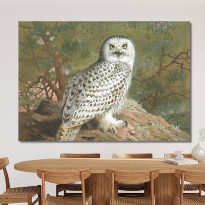 Una Femmina Di Civetta Delle Nevi Archibald Thorburn ath3 quadro stampato su tela