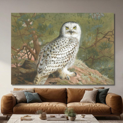 Una Femmina Di Civetta Delle Nevi Archibald Thorburn ath3 quadro stampato su tela