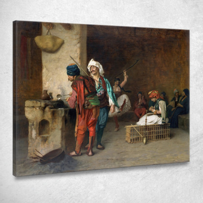 Cafe House Cairo Casting Bullets Jean-Léon Gérôme jlg31 quadro stampato su tela