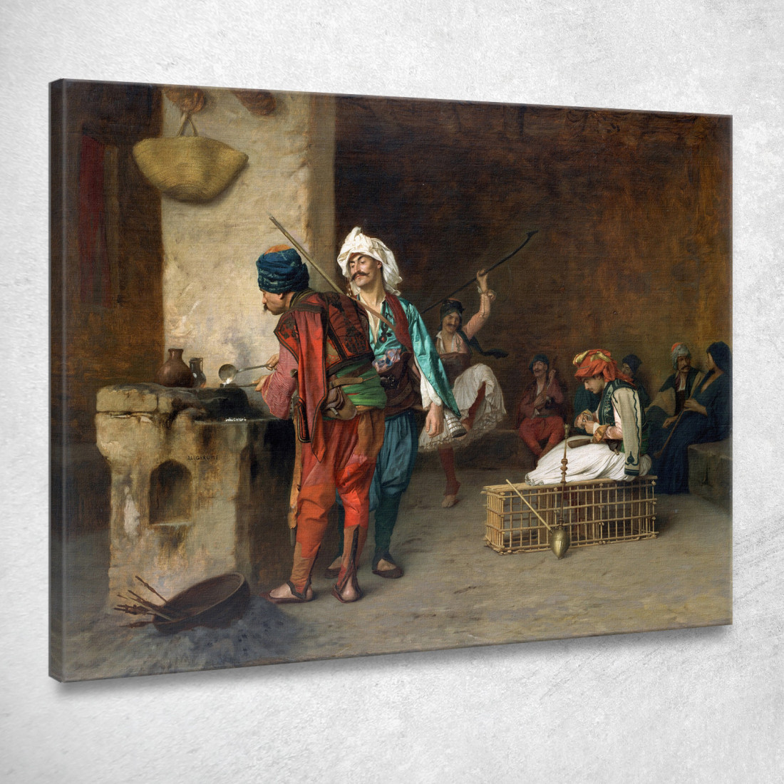 Cafe House Cairo Casting Bullets Jean-Léon Gérôme jlg31 quadro stampato su tela
