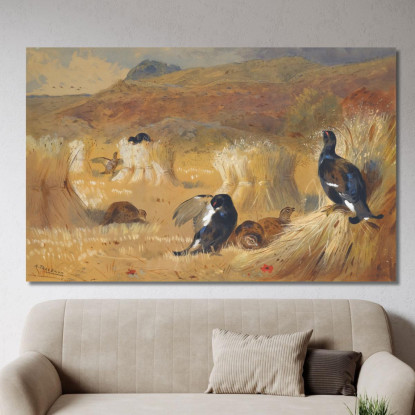 Fagiano Di Monte In Un Campo Archibald Thorburn ath25 quadro stampato su tela