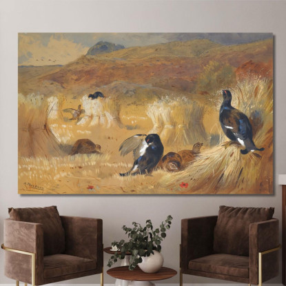 Fagiano Di Monte In Un Campo Archibald Thorburn ath25 quadro stampato su tela