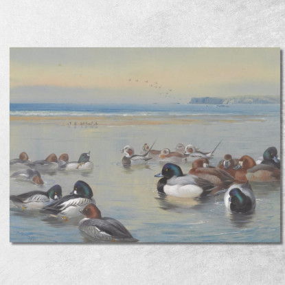 Anatre Lungo La Riva Archibald Thorburn ath43 quadro stampato su tela