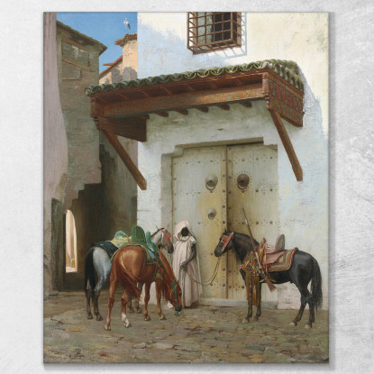 Cavalli Tenuti Da Uno Schiavo La Halte Jean-Léon Gérôme jlg37 quadro stampato su tela